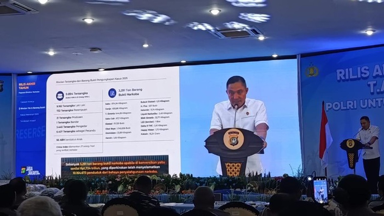 Polda Metro Jaya Ungkap 7.426 Kasus Narkoba di 2025, Sita Barang Bukti Rp 1,7 Triliun
