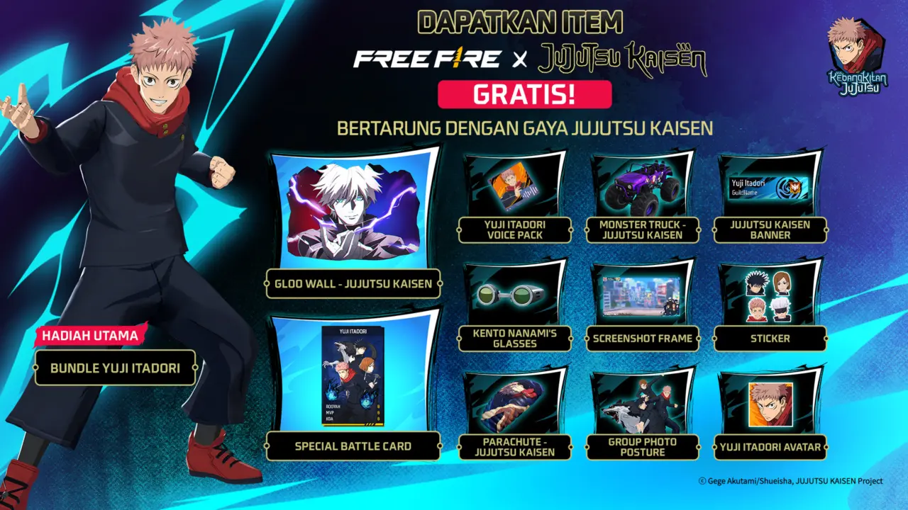 14 Kode Redeem Free Fire 18 Januari 2026, Klaim Skin Parang Kento dan Token Gojo