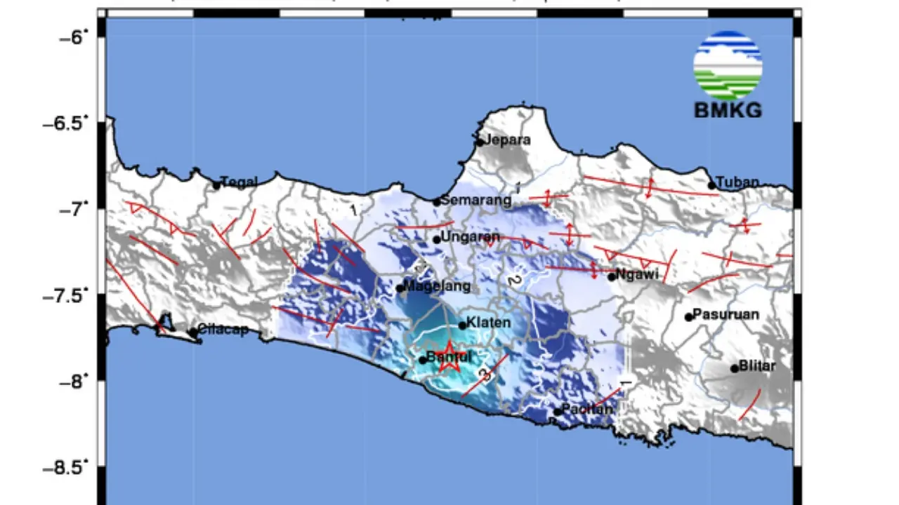 Gempa Darat Magnitudo 4 5 Guncang Bantul Getaran Terasa Hingga Sleman Dan Magelang