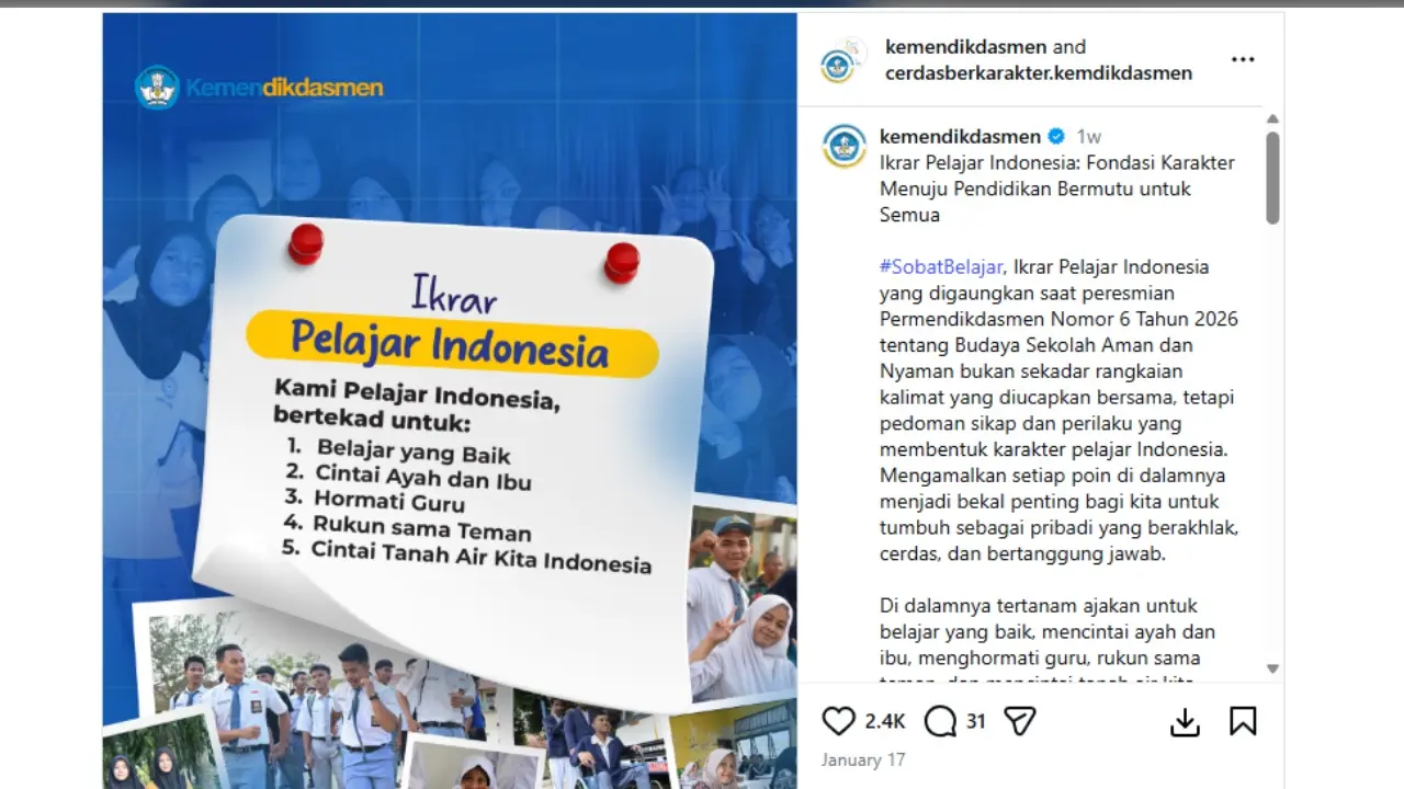 Ikrar Pelajar Indonesia 2026 Teks Dan Panduan Lengkap Untuk Upacara Sekolah