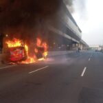 Bus Peziarah Tujuan Lampung Hangus Terbakar di Tol Cikampek Akibat Korsleting Sound System