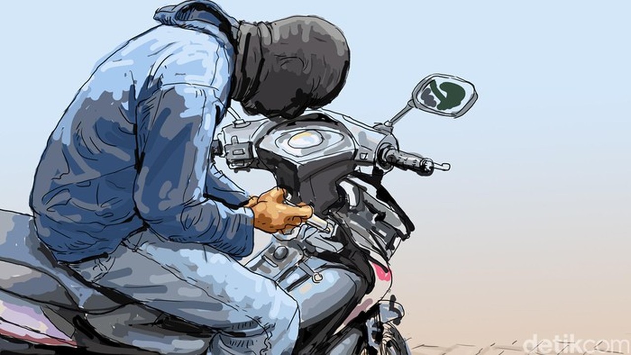 Foto: Ilustrasi Pencurian Motor (edi Wahyono/detik)